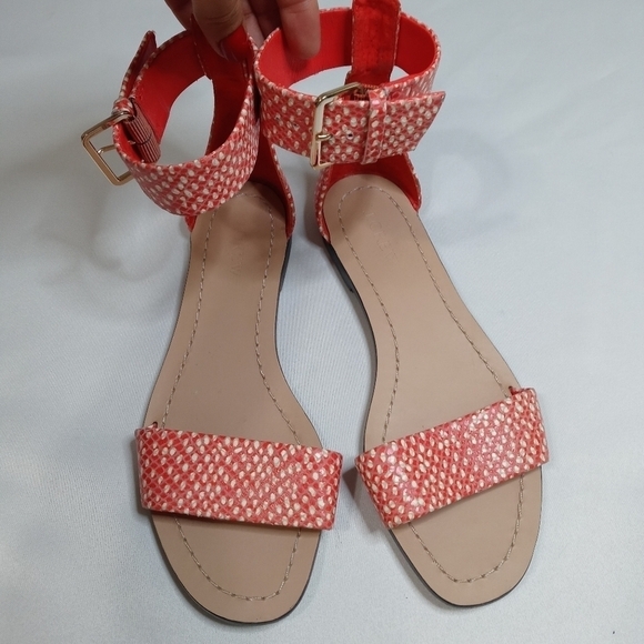 J.Crew Snake Skin Print Ankle Strap Leather Sandals Size 7 - Picture 3 of 13